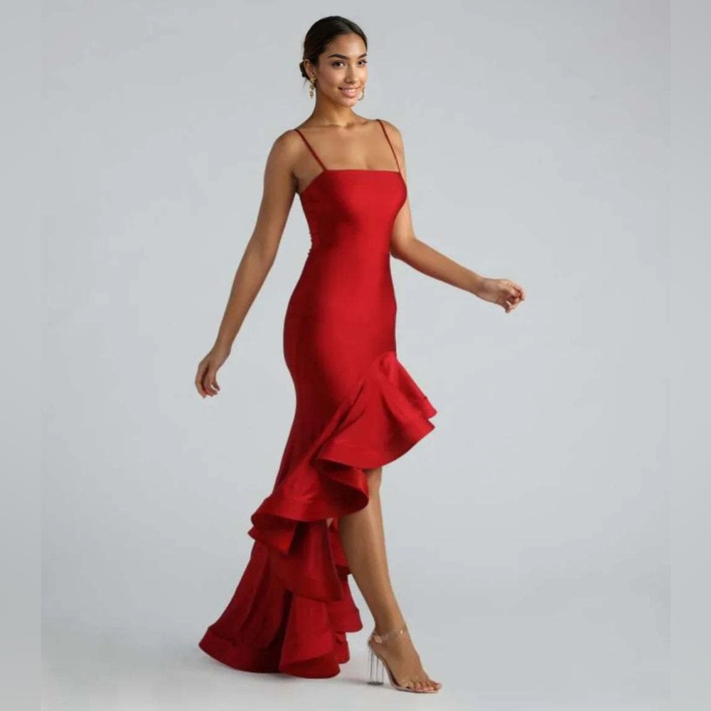 MOVING SALE -SEXY Red high-low Darcy Dress-Windsor Sz.S